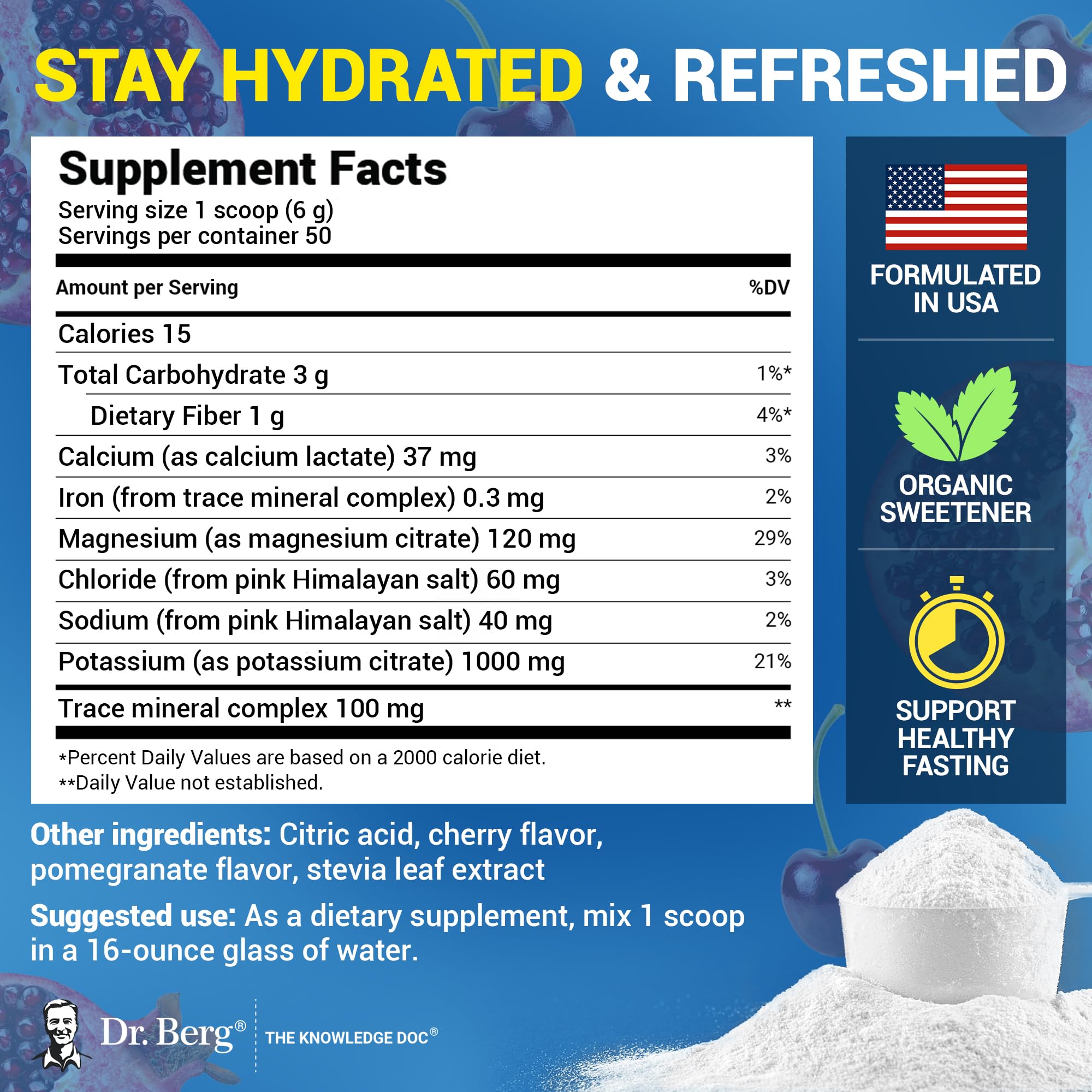 Dr. Berg Nutritionals hydration drink ready in a glass after a workout.