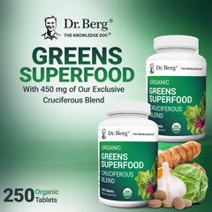 Cruciferous vegetables in Dr. Berg's Greens—high-quality, nutrient-dense ingredients.