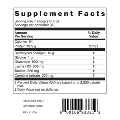 Dr. Bernd Friedlander collagen gluten-free label indicates allergen-friendly use