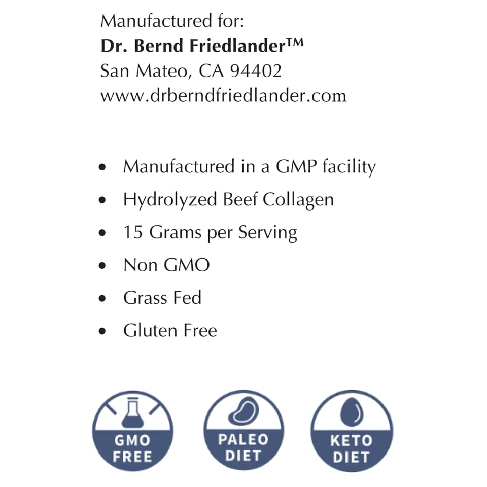 Dr. Bernd Friedlander collagen scoop dispensing daily serving