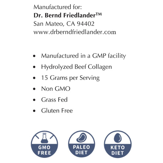 Dr. Bernd Friedlander collagen scoop dispensing daily serving