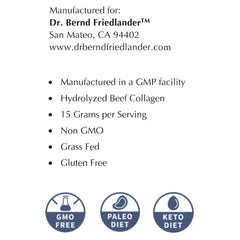 Dr. Bernd Friedlander collagen scoop dispensing daily serving