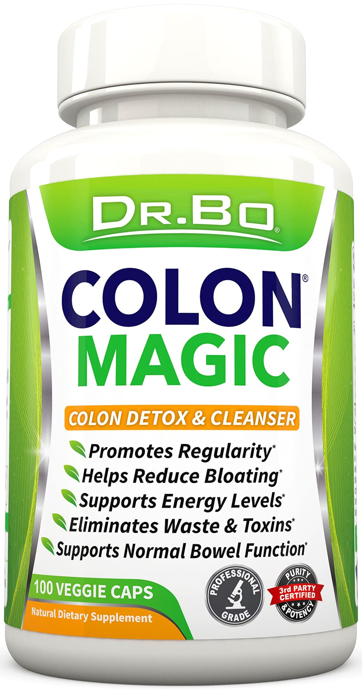 DR. BO Colon Cleanse bottle with capsules for daily digestive support
