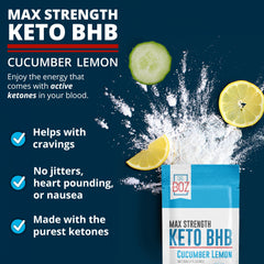 Dr. Boz Keto BHB cucumber lemon packets open ready for quick mix