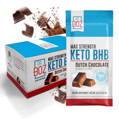Dr. Boz Keto BHB powder Dutch Chocolate sachet front view for smooth ketosis support