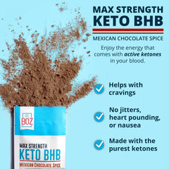 Dr. Boz Keto BHB powder mixed with water for smooth energy lift.