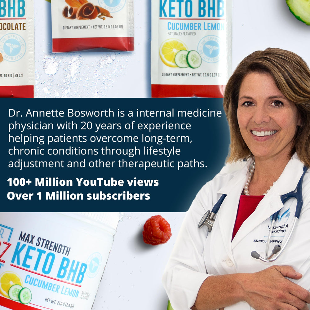 Dr. Boz Keto BHB powder package front highlights Made in USA.