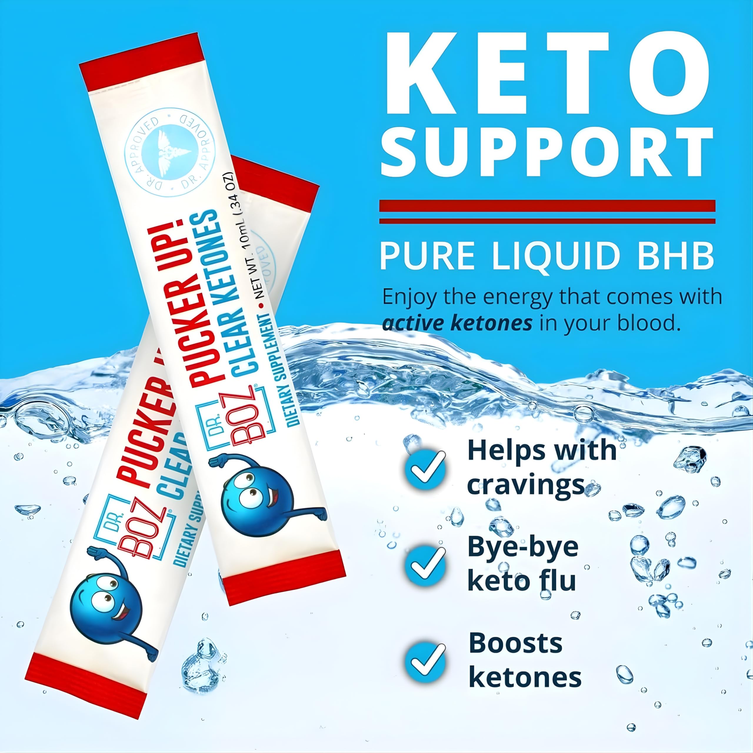 Dr. Boz Pucker UP liquid ketones close-up for rapid absorption and focus