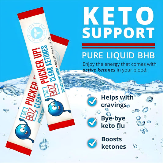 Dr. Boz Pucker UP liquid ketones close-up for rapid absorption and focus