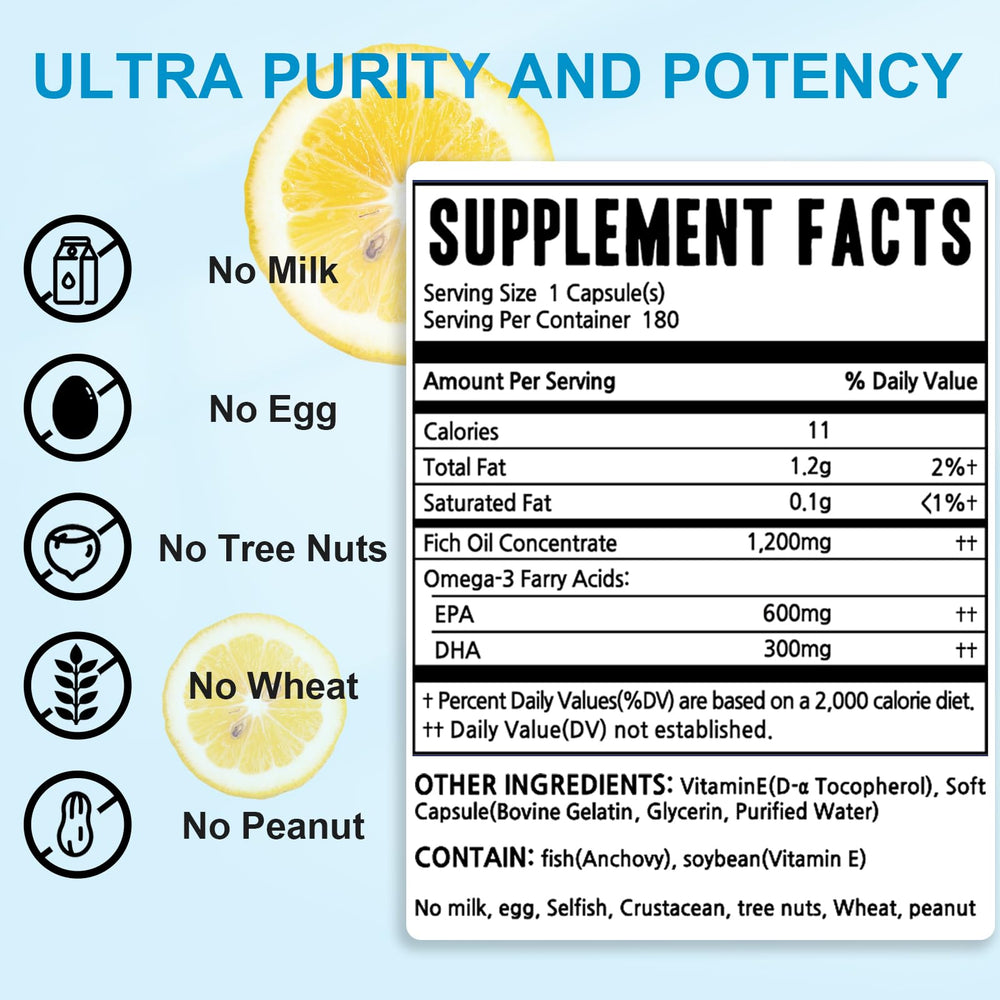 Dr.Brian Omega 3 odorless bottle label with MSC and IFOS seals for trust.