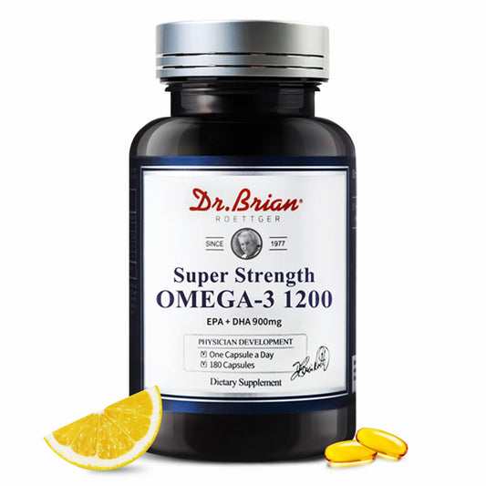 Dr.Brian Omega 3 odorless fish oil bottle front highlights lemon flavor for easy daily intake.