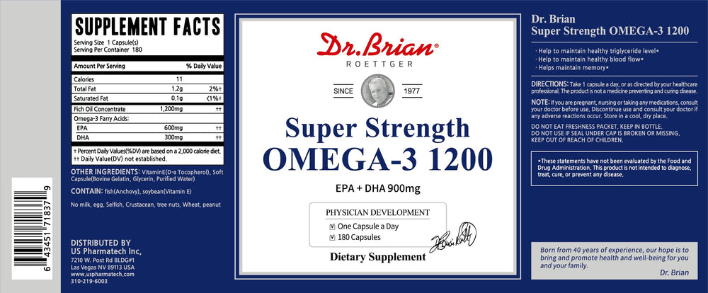 Dr.Brian Omega 3 odorless bottle with lemon flavor conveys pleasant post-swallow aroma.