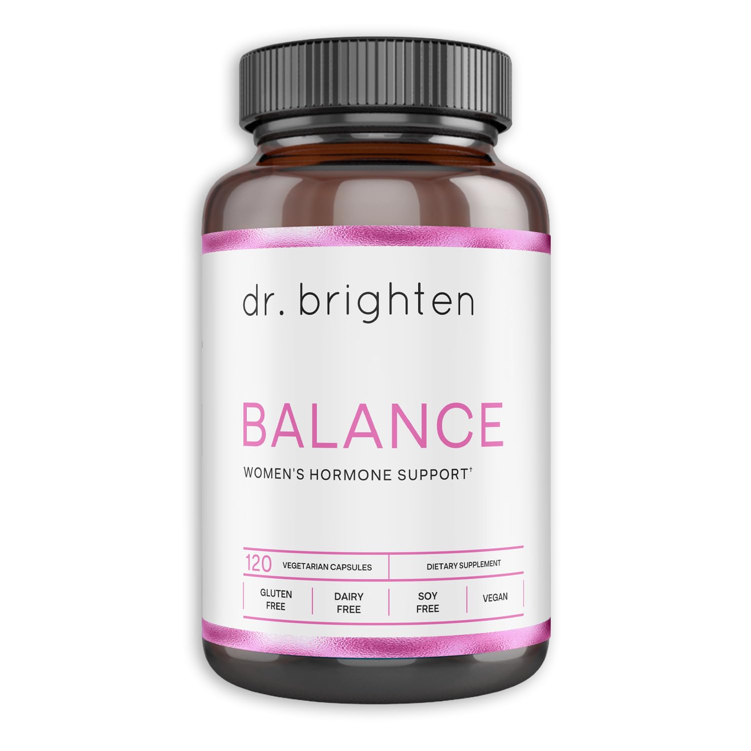 Dr. Brighten Balance bottle pour showing daily hormone support