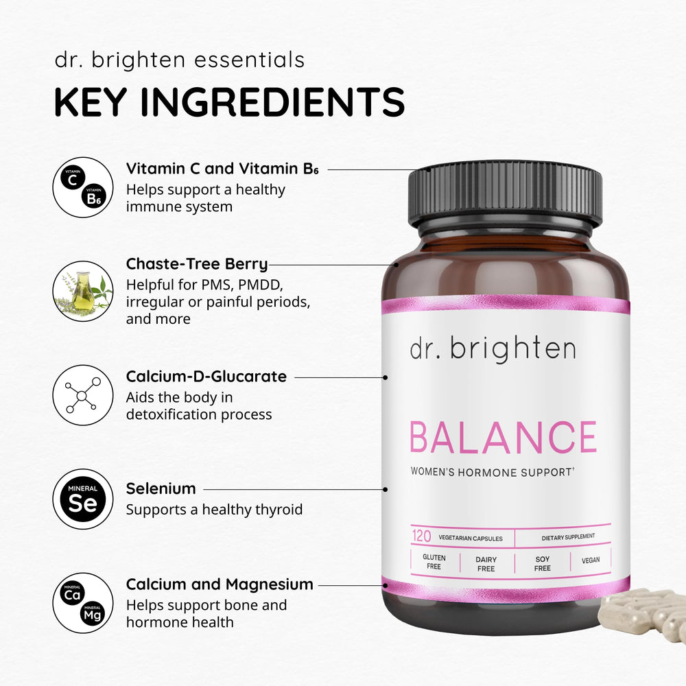 Dr. Brighten Balance PMS calendar illustrating cycle support