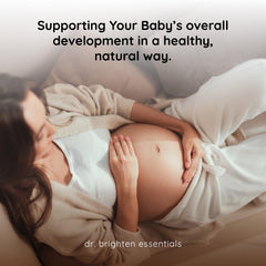 Label detail of Dr. Brighten Prenatal Plus emphasizing non-GMO vegan formula.