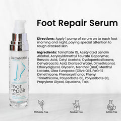 DR CANUSO Foot Care Routine laid out on a bathroom shelf