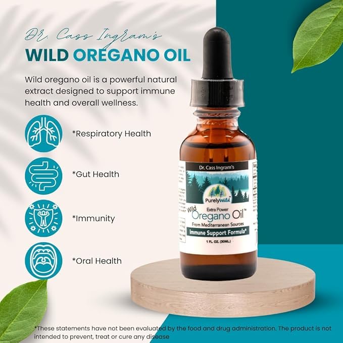 Dr. Cass Ingram oregano oil drops for under-tongue use