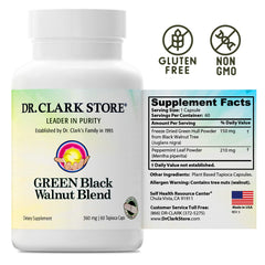 Dr. Clark Green Black Walnut lab testing note verifies identity and purity.