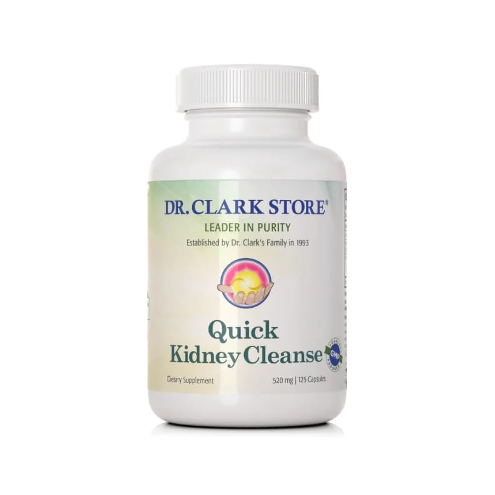Dr. Clark Kidney Cleanse bottle front view highlighting the label for daily wellness.