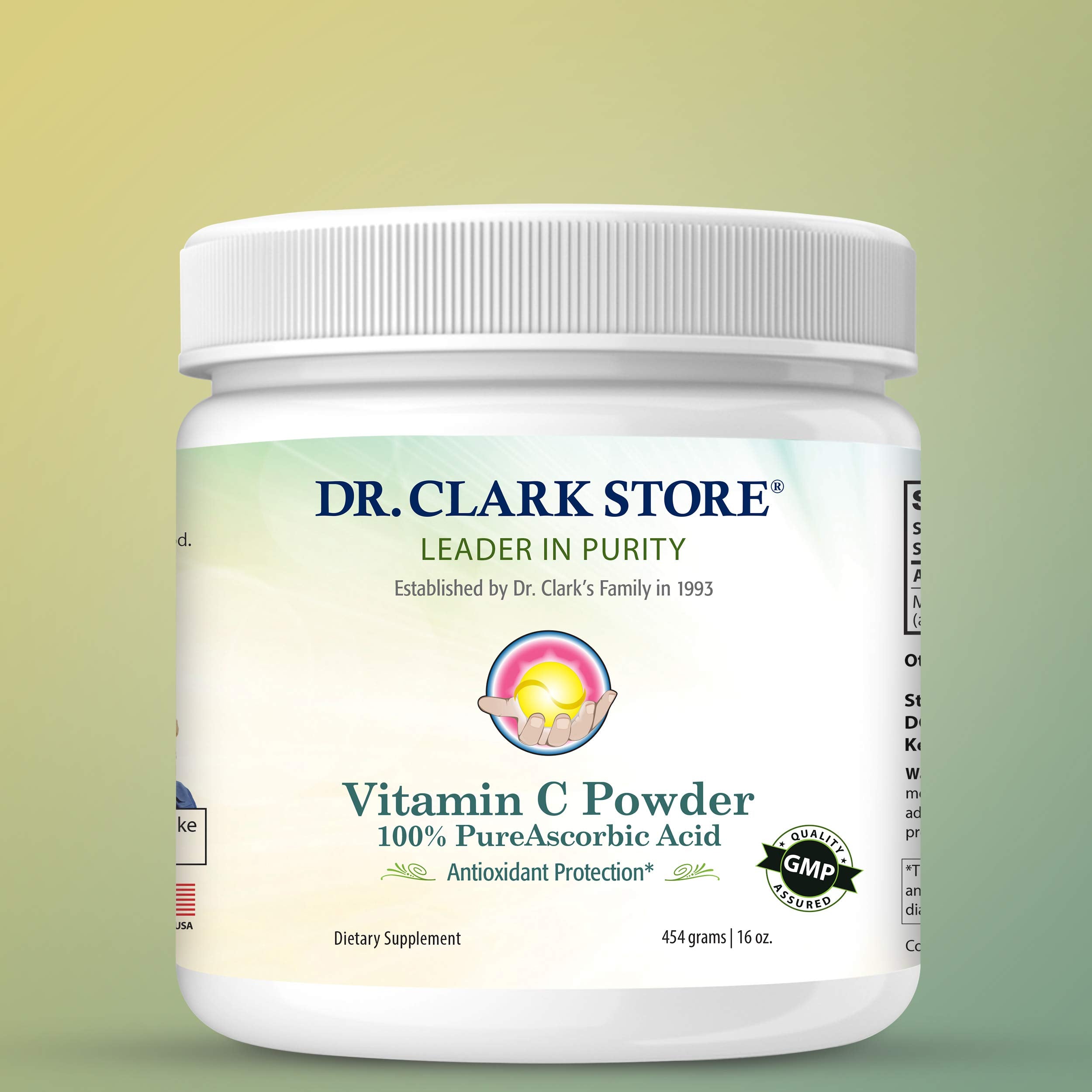 Dr Clark Store bottle with spoon on table for everyday use