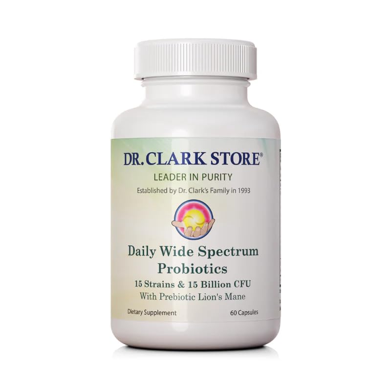 Dr Clark Store Daily Probiotics bottle front with 60 capsules for gut support