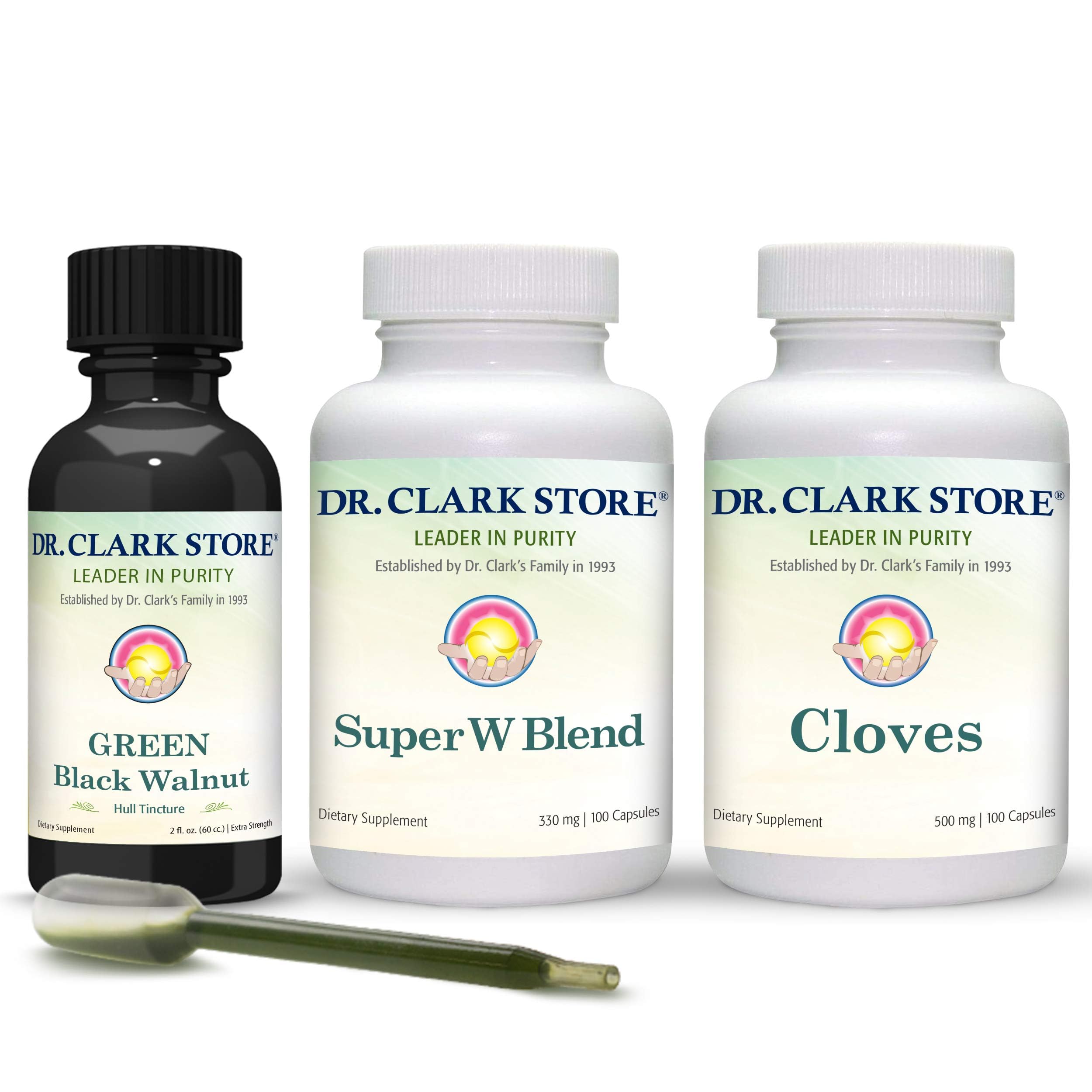 Dr Clark Store Green Tincture bottle highlighting natural herbal blend for gentle digestive support