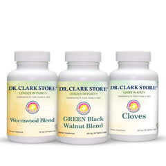 Dr Clark Store Intestinal Cleanse Kit packaging for a convenient digestive wellness routine.
