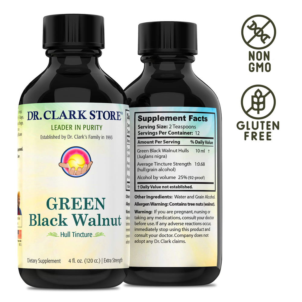 Dr Clark Store bottle on neutral surface shows 4 oz size.