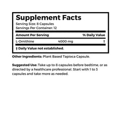 Dr Clark Store Ornithine bottle with glass implies easy daily intake.