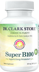 Dr Clark Store SuperB100 bottle and label for daily wellness.