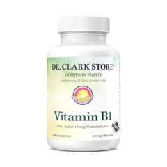 Dr Clark Store Vitamin B1 bottle closeup for daily energy support
