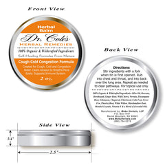 Opened tin shows Dr. Cole's balm texture for targeted chest relief.