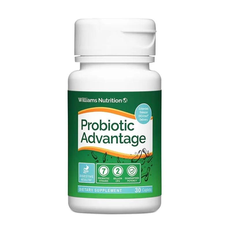 Dr. David Williams Probiotic Advantage bio-tract diagram illustrating extended-release delivery.