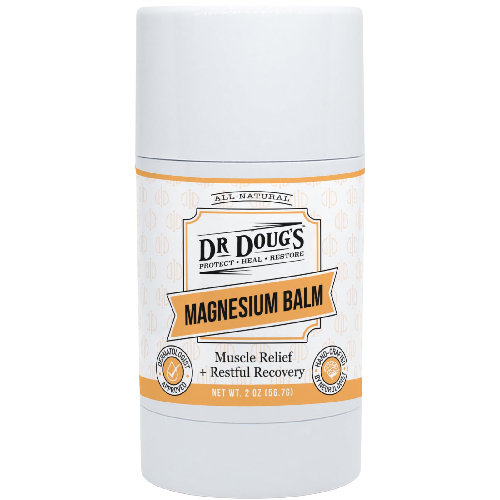 Dr. Doug's magnesium balm twist-up bottle for on-the-go muscle relief.