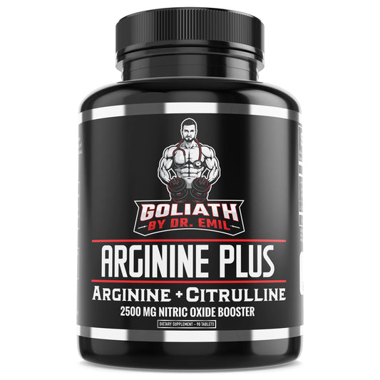 DR. EMIL NUTRITION Arginine Plus bottle with convenient high-dose NO precursors