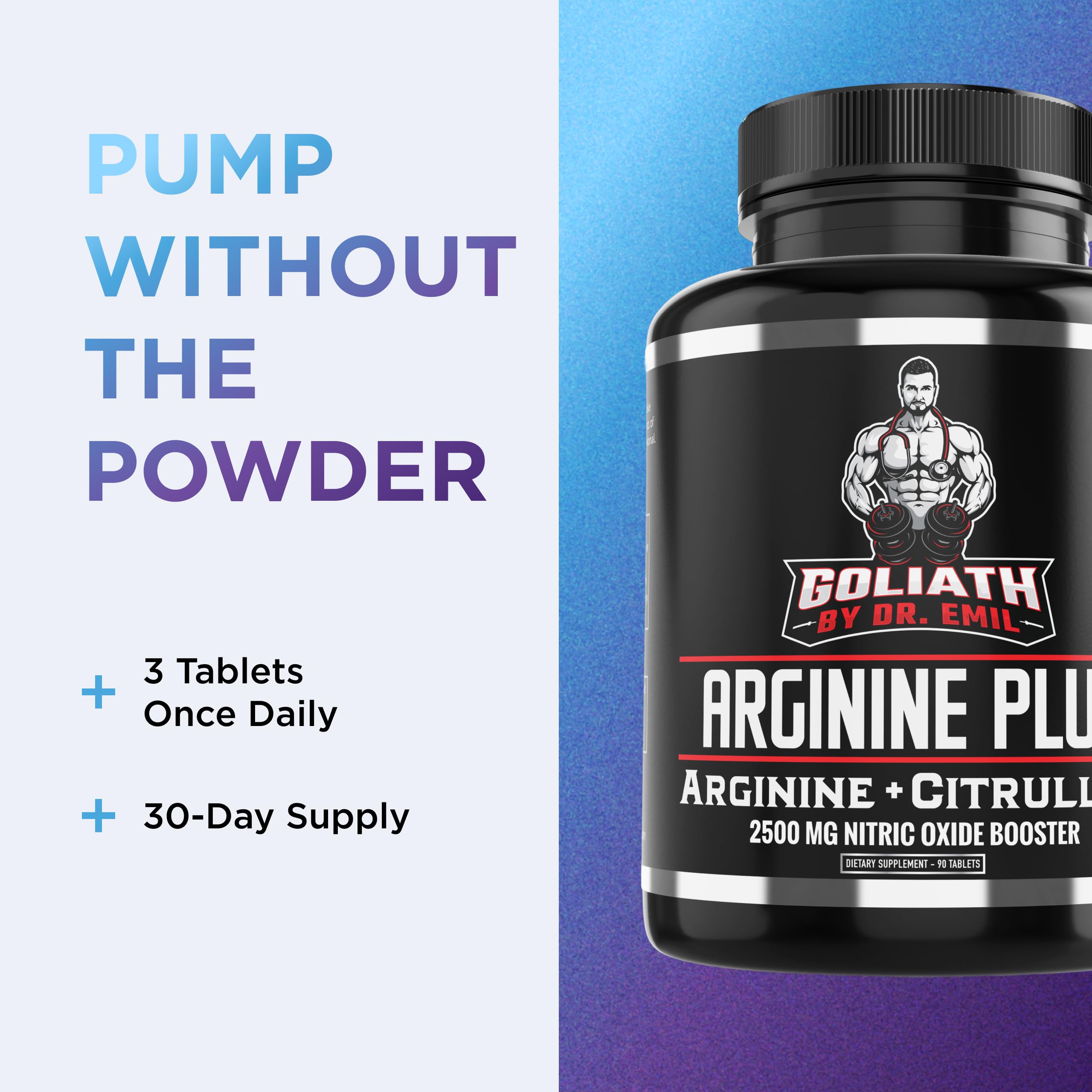Arginine Plus packaging front showcases premium NO booster design