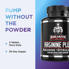 Arginine Plus packaging front showcases premium NO booster design