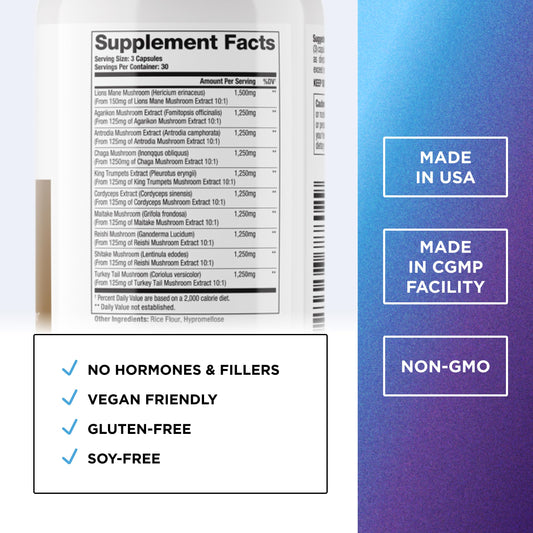 DR. EMIL NUTRITION label detail highlighting ingredients and serving