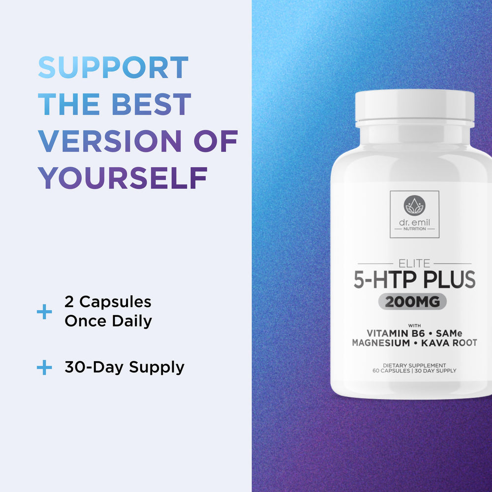 Relaxing night scene with DR. EMIL NUTRITION Elite 5-HTP for potential restful nights.