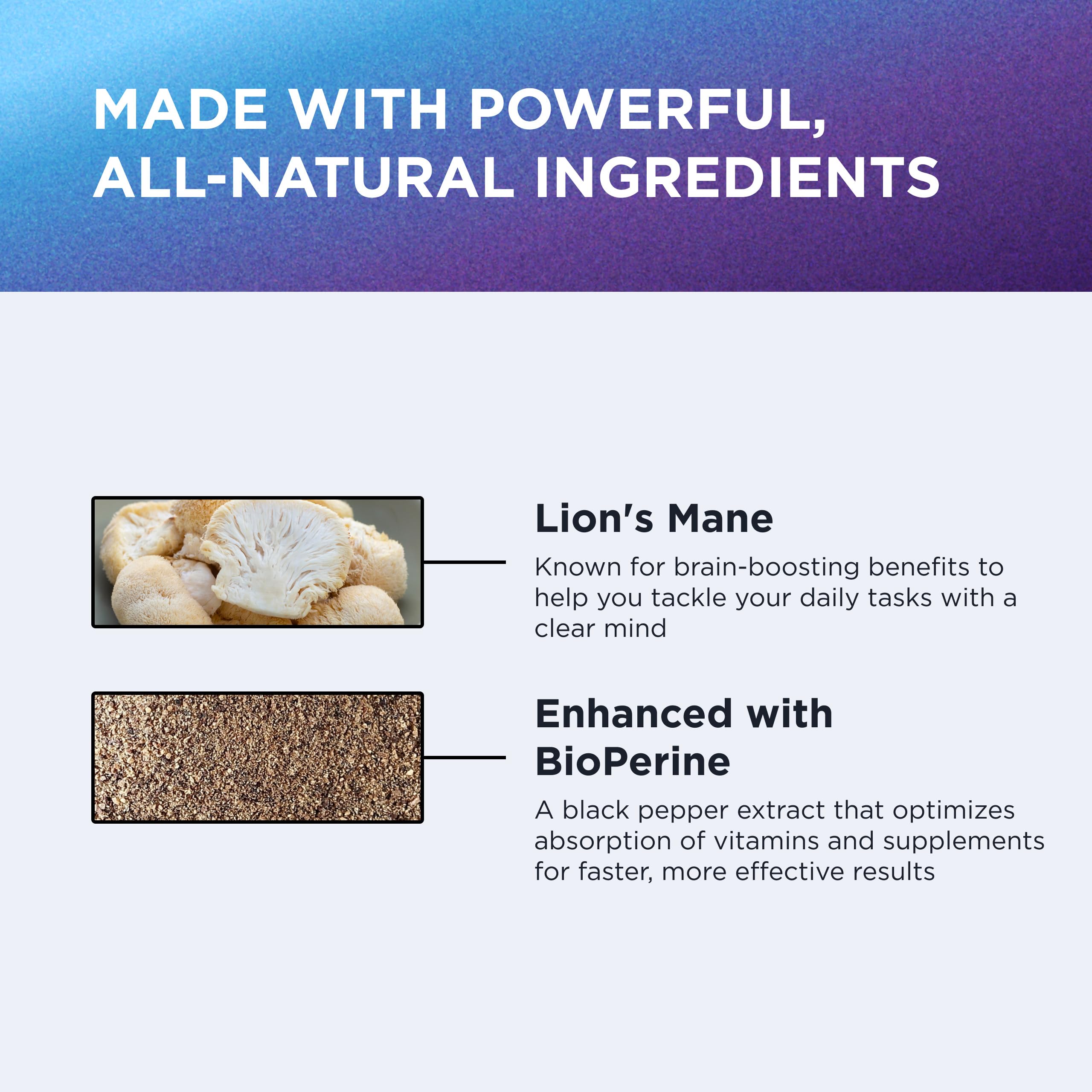 Lions Mane capsules ready-to-take for a daily routine.