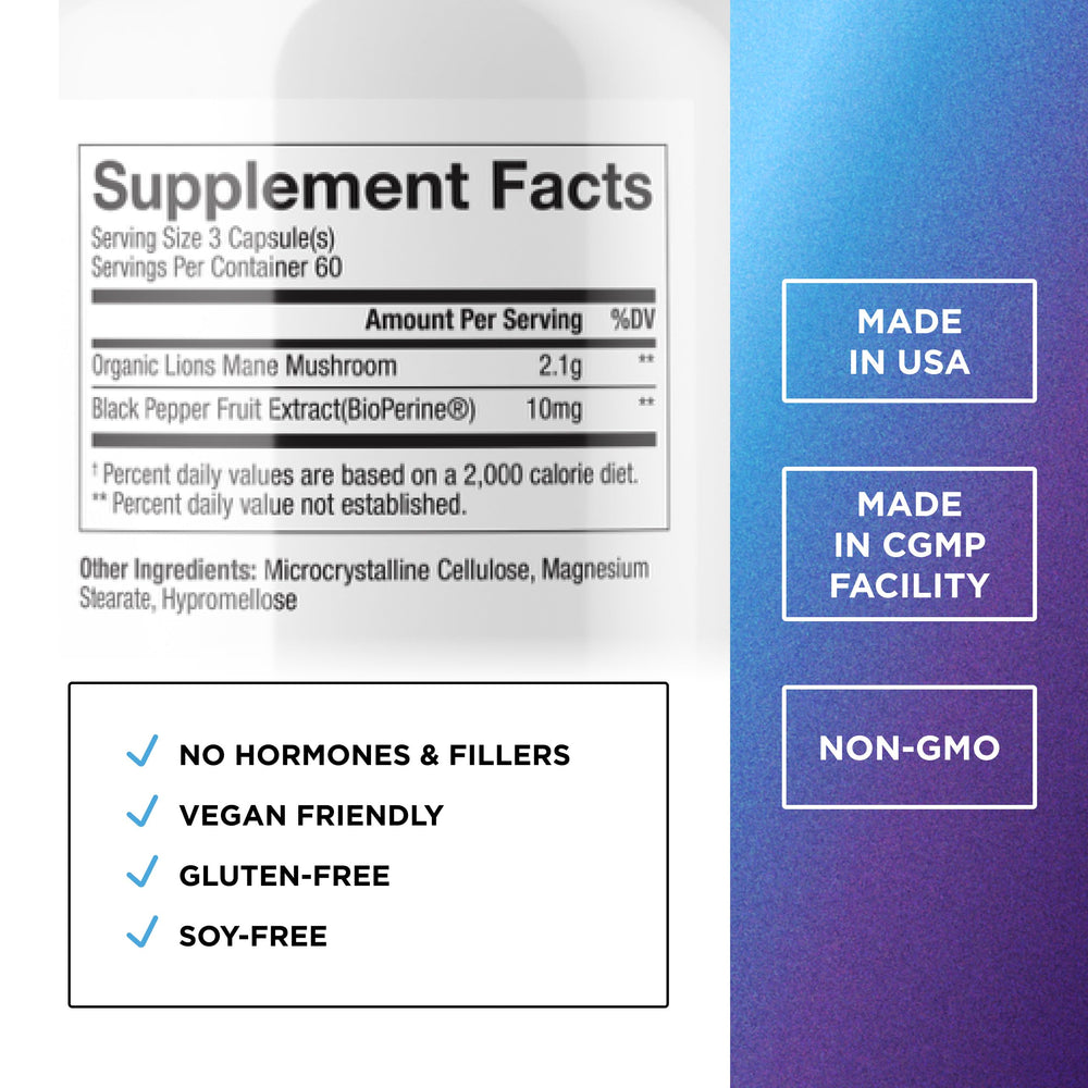 DR. EMIL NUTRITION Lion's Mane bottle with label for immune support.