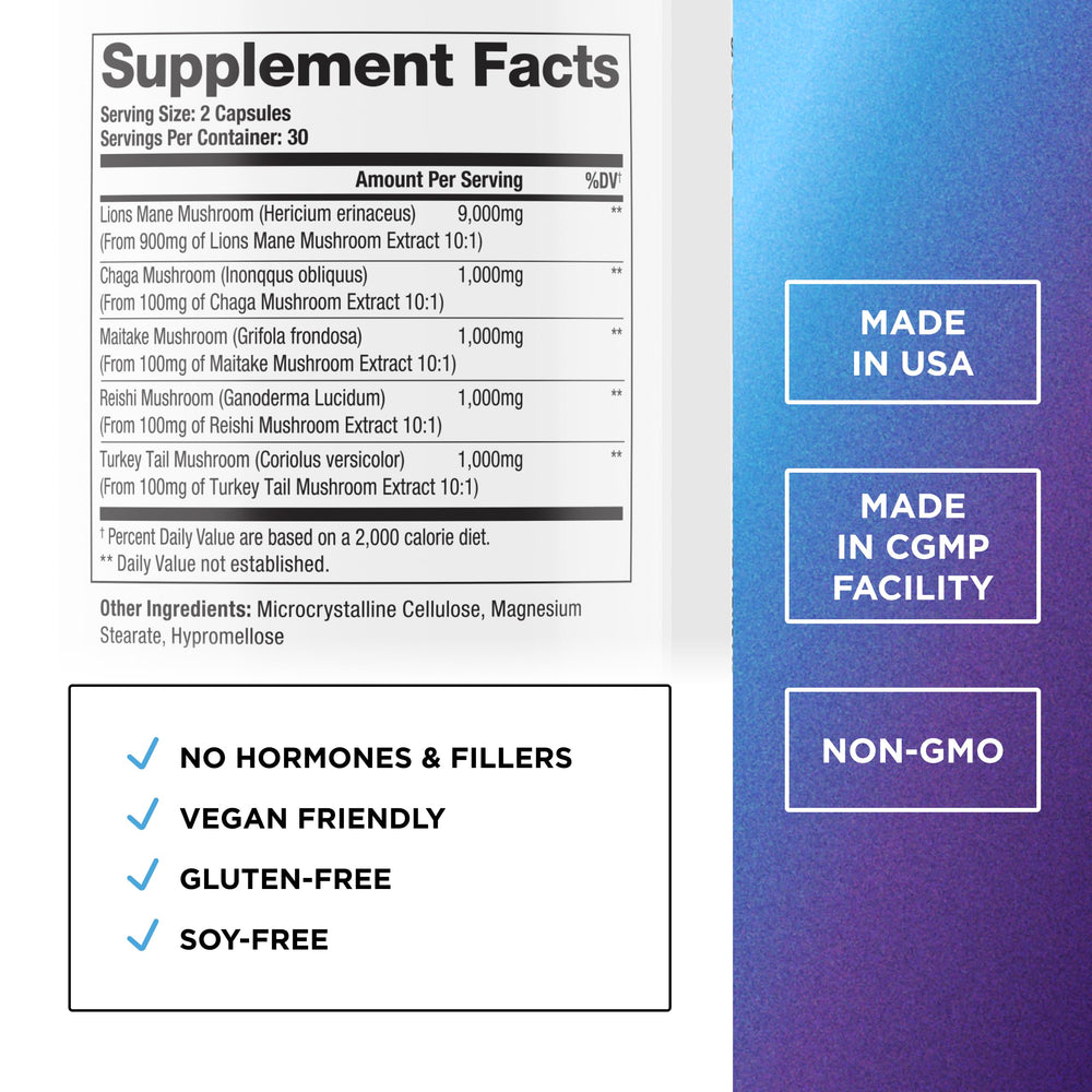 Capsules of DR. EMIL NUTRITION Lions Mane supplement for mental clarity