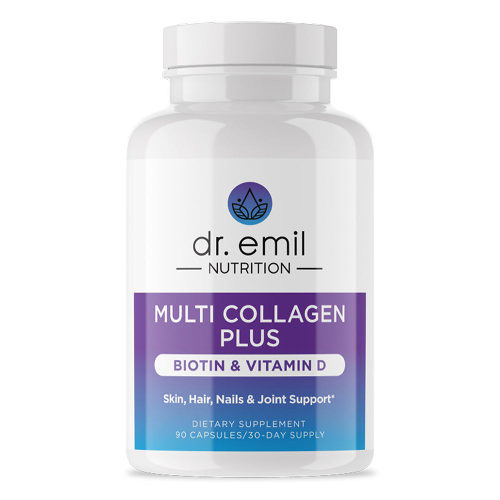 DR. EMIL NUTRITION Multi Collagen Plus bottle pour supports hair and nails