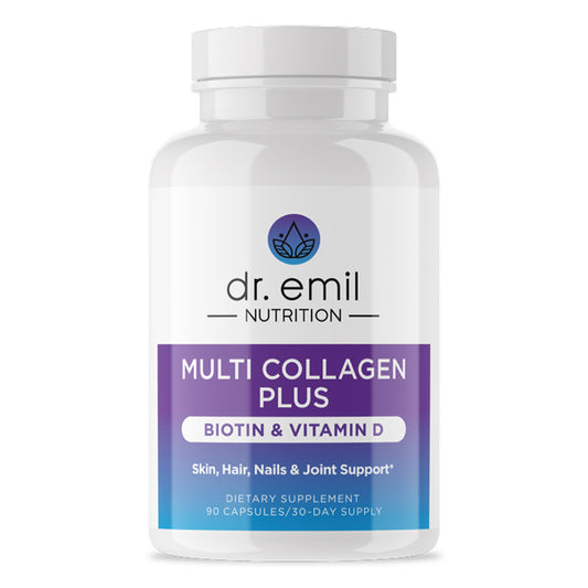 DR. EMIL NUTRITION Multi Collagen Plus bottle pour supports hair and nails