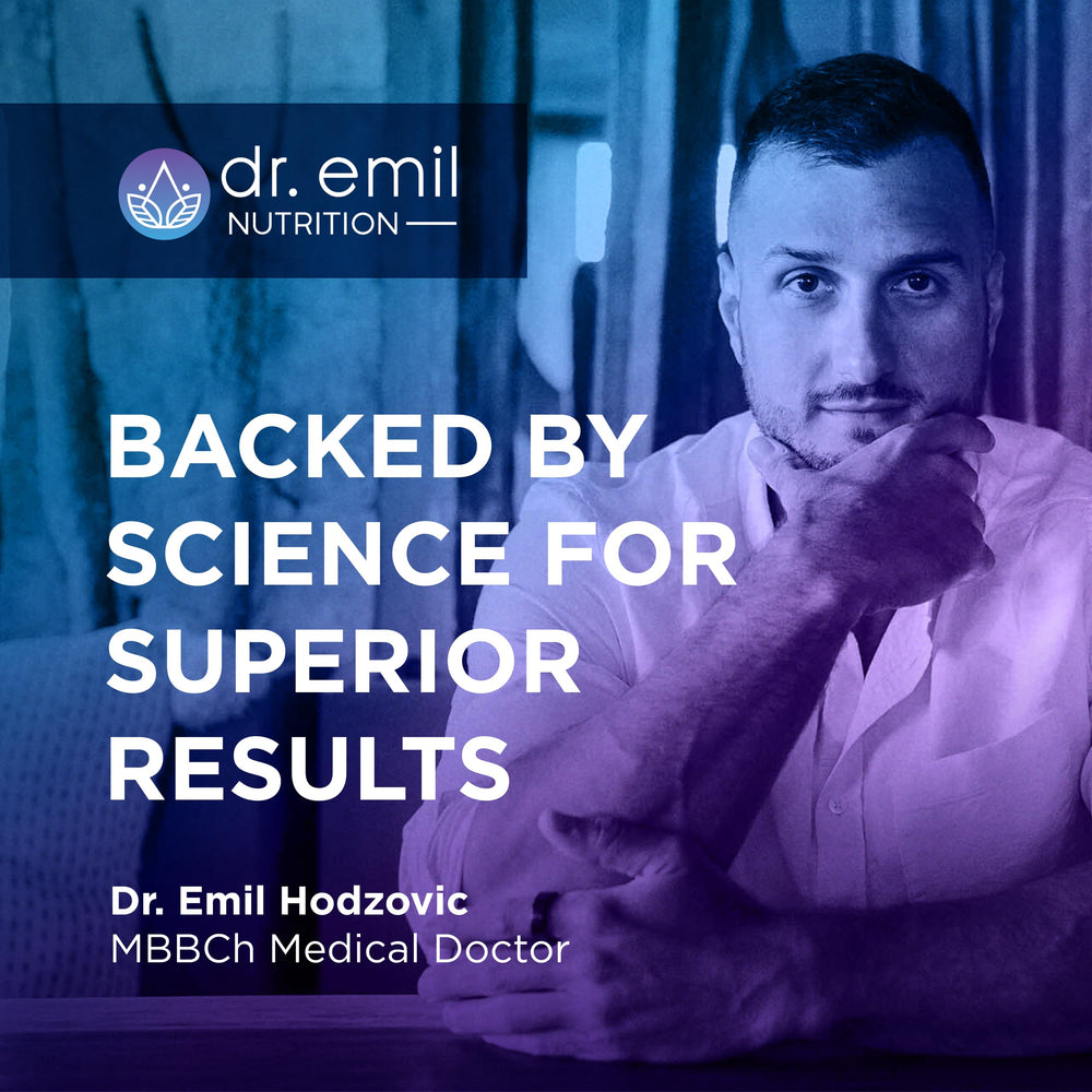 DR. EMIL NUTRITION NAD+ Boost berberine-cofactor detail spotlighting the blend in capsules.