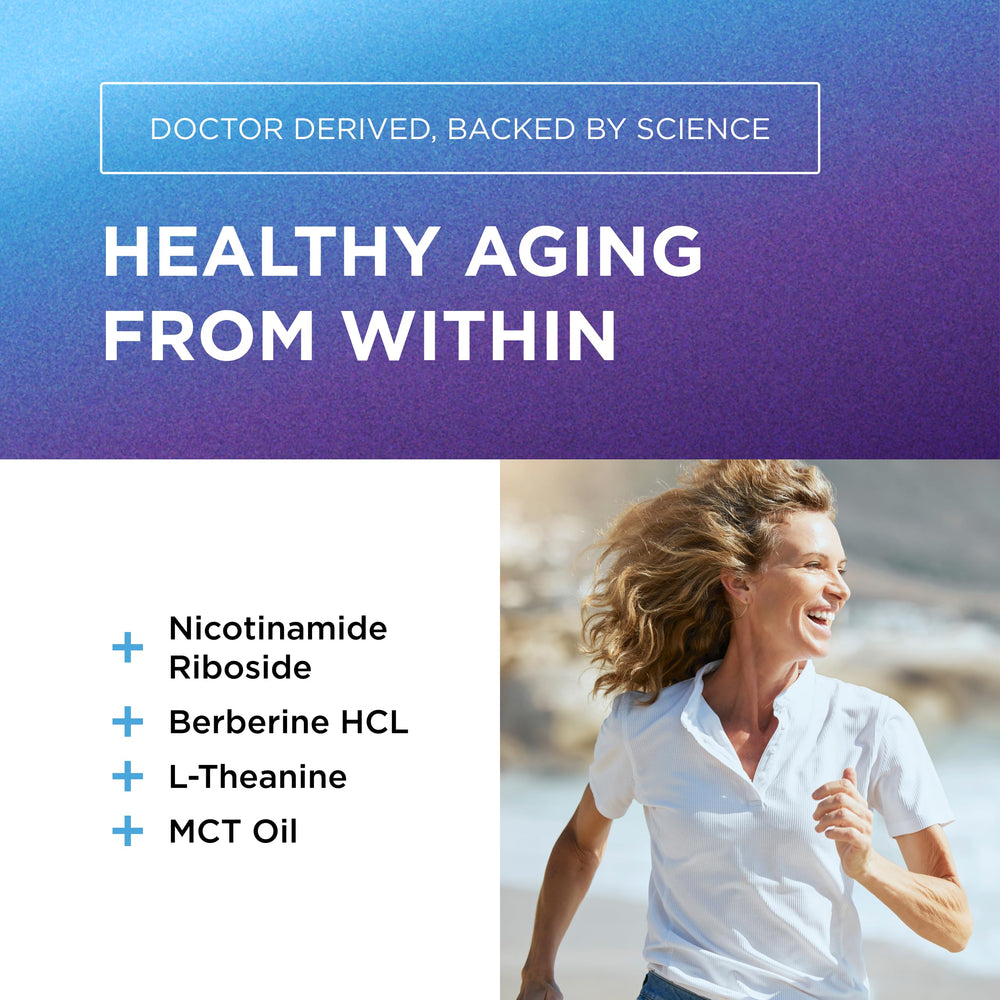 DR. EMIL NUTRITION NAD+ Boost capsules-closeup highlighting NR capsules for cellular energy support.