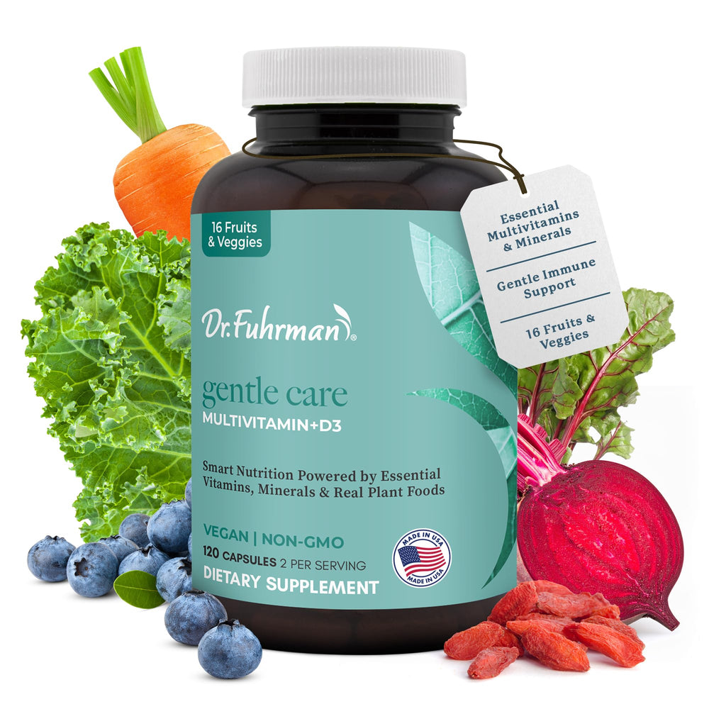 Dr. Fuhrman Gentle Care multivitamin bottle for daily vitality and immune health