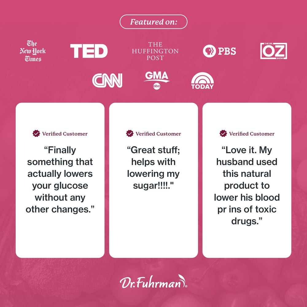 Dr Fuhrman Glucose instruction card outlines usage and storage tips.