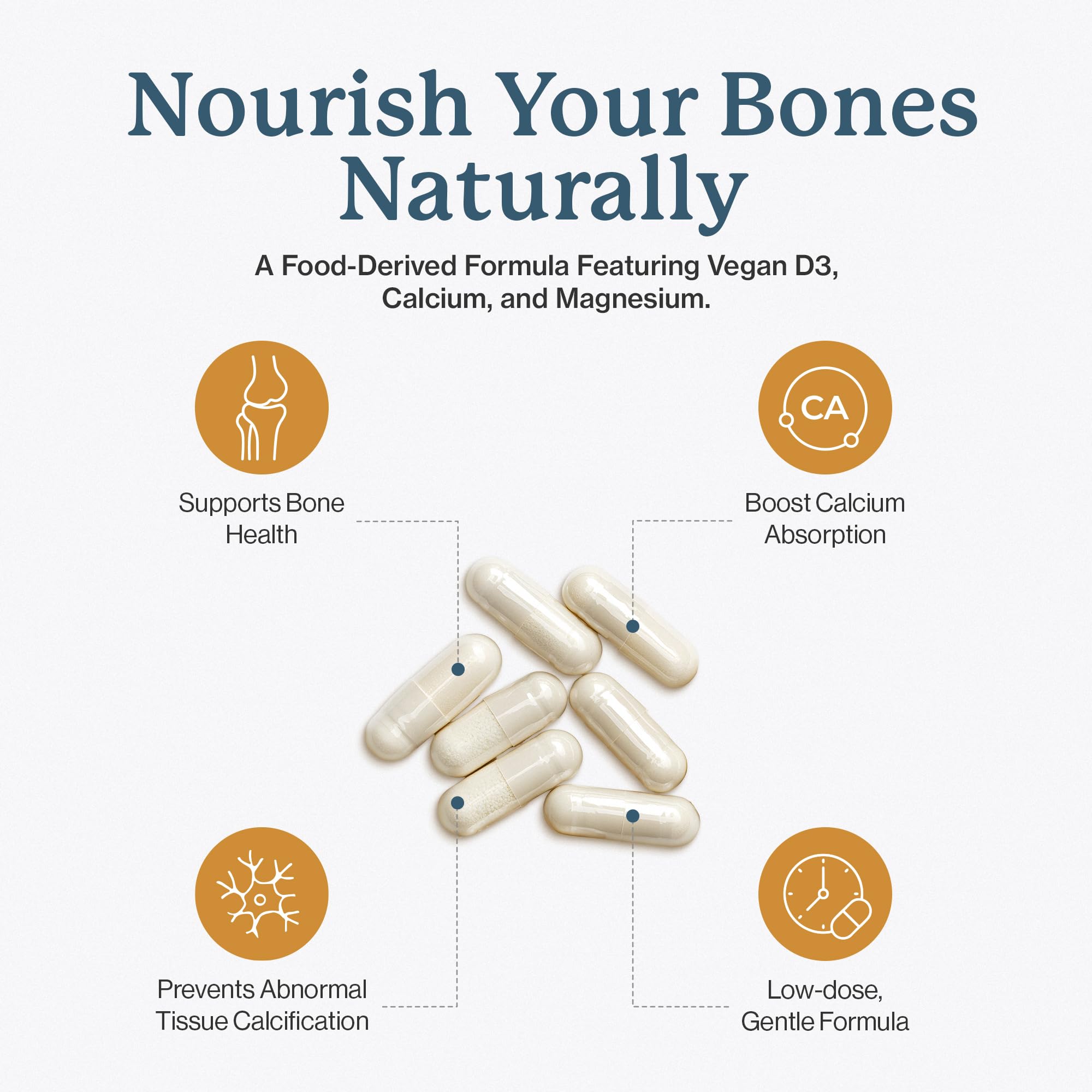 Dr. Fuhrman Osteo bottle cap, showing simple, daily dosage for bone support.