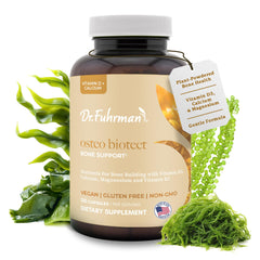 Dr. Fuhrman Osteo bottle front, supporting daily bone health with vegan nutrients.